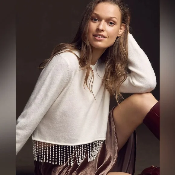 NWT Pearl-Trim Sweater - Picture 1 of 4
